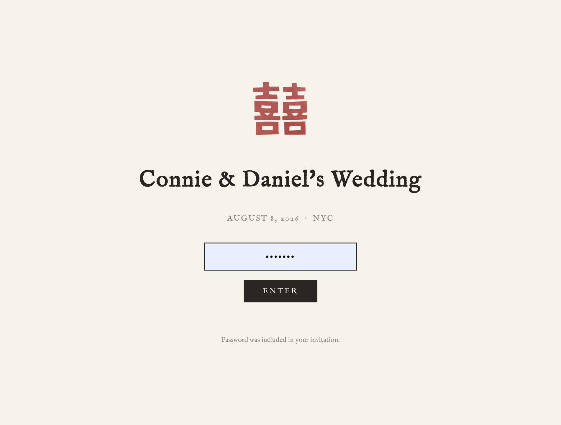 Personal Wedding Website